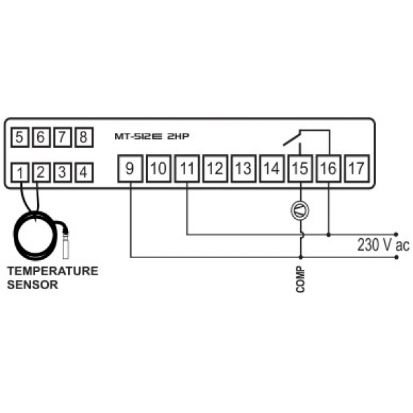 КОНТРОЛЛЕР ТЕМПЕРАТУРЫ Full Gauge MT-512 2HP (БРАЗИЛИЯ)